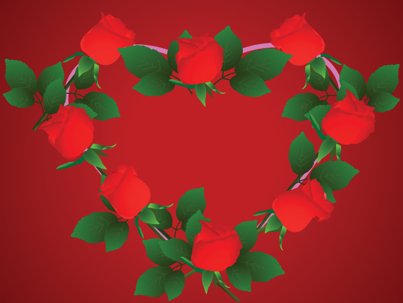 free vector Heartshaped rose border clip art